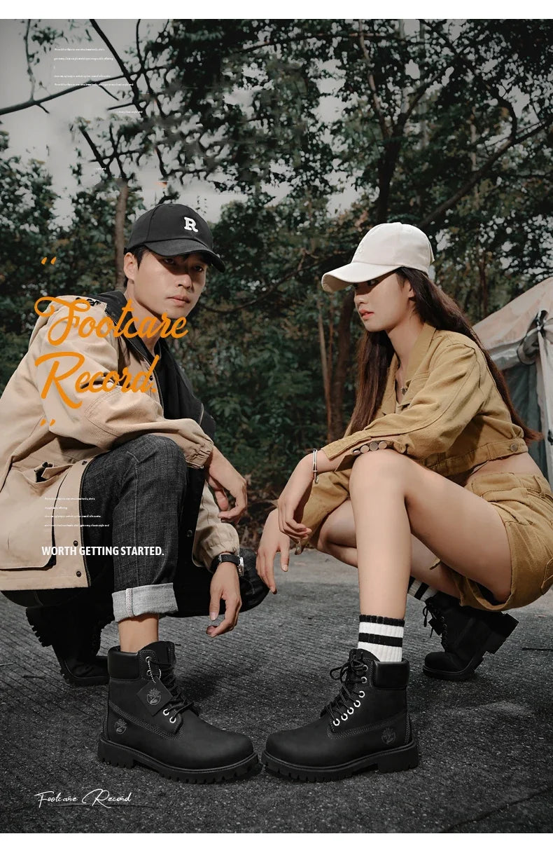 High-Quality Men’s & Women’s Lace-Up Leather High Top Boots